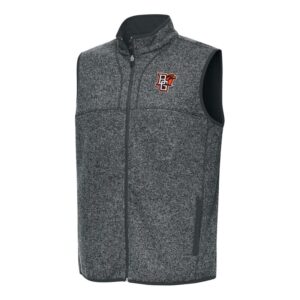 Men's Antigua Heather Charcoal Bowling Green St. Falcons Fortune Full-Zip Vest