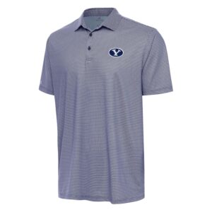 Men's Antigua Navy/White BYU Cougars Rings Polo
