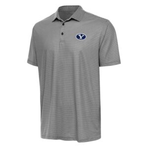 Men's Antigua Black/White BYU Cougars Rings Polo