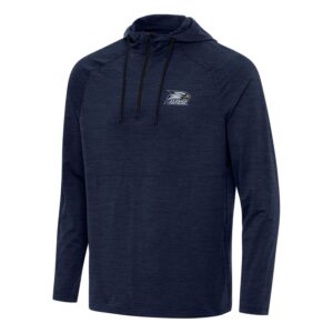 Men's Antigua Heather Navy Georgia Southern Eagles Spikes Raglan Quarter-Zip Hoodie