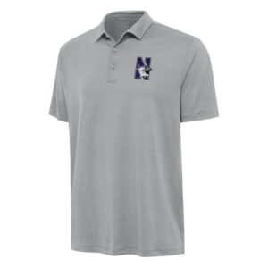 Men's Antigua Gray Northwestern Wildcats Reprocess Polo