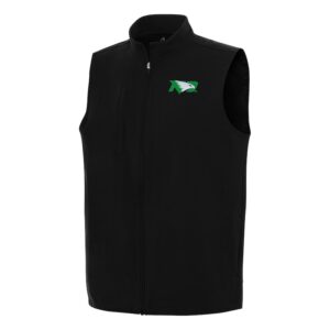 Men's Antigua Black North Dakota Regard Full-Zip Vest