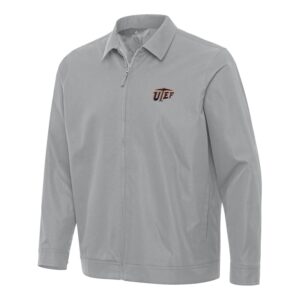 Men's Antigua  Gray UTEP Miners Pivot Full-Zip Jacket