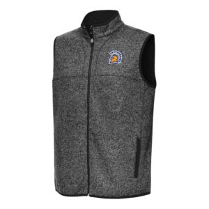 Men's Antigua Heather Black San Jose State Spartans Fortune Full-Zip Vest