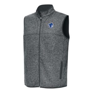 Men's Antigua Heather Charcoal Seton Hall Pirates Fortune Full-Zip Vest