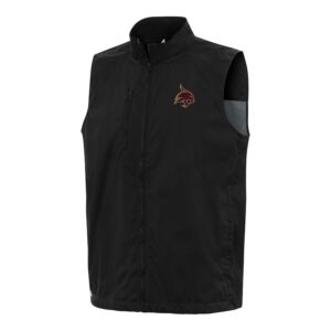 Men's Antigua  Black Texas State Bobcats Brisk Full-Zip Vest
