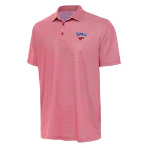 Men's Antigua Red/White SMU Mustangs Rings Polo