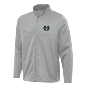 Men's Antigua Gray Utah State Aggies Links 2 Full-Zip Golf Jacket