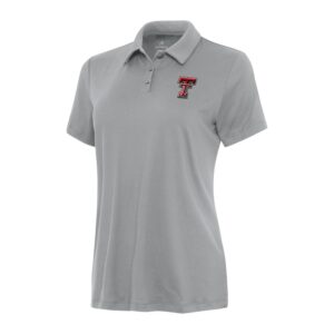 Women's Antigua Gray Texas Tech Red Raiders Reprocess Polo