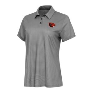 Women's Antigua White/Black Oregon State Beavers Rings Polo