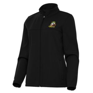 Women's Antigua Black Oregon Ducks Links 2 Golf Full-Zip Jacket