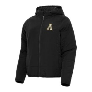 Women's Antigua Black Appalachian State Mountaineers Universe Full-Zip Puffer Jacket