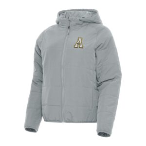 Women's Antigua Gray Appalachian State Mountaineers Universe Full-Zip Puffer Jacket