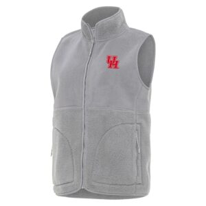 Women's Antigua  Gray Houston Cougars Nostalgic Full-Zip Vest