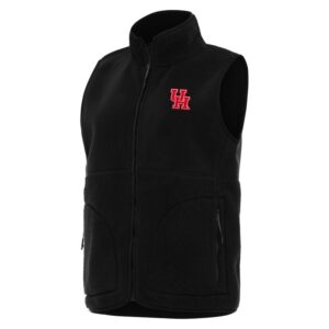 Women's Antigua  Black Houston Cougars Nostalgic Full-Zip Vest