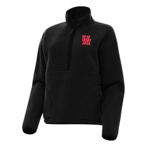 Women's Antigua Black Houston Cougars Figure Half-Zip Pullover Sweatshirt