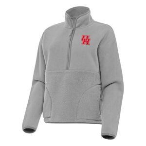 Women's Antigua Gray Houston Cougars Figure Half-Zip Pullover Sweatshirt