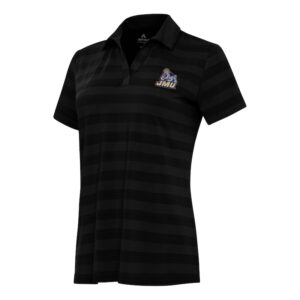 Women's Antigua Black James Madison Dukes Tunnel Polo
