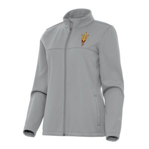 Women's Antigua Gray Arizona State Sun Devils Links 2 Full-Zip Golf Jacket