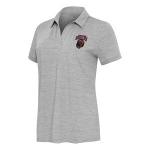 Women's  Antigua Heather Gray Montana Grizzlies Layout V-Neck Polo