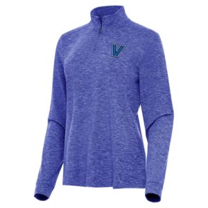 Women's Antigua  Heather Royal Villanova Wildcats Mentor Long Sleeve Quarter-Zip Mock Polo