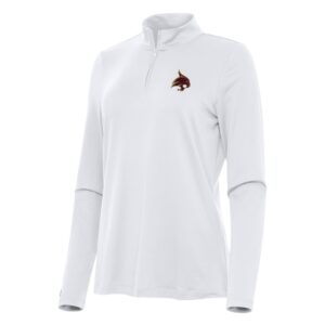 Women's Antigua White Texas State Bobcats Reprocess Quarter-Zip Top
