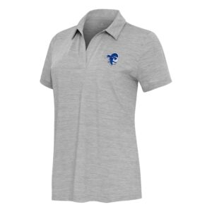 Women's  Antigua Heather Gray Seton Hall Pirates Layout V-Neck Polo