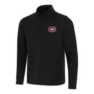 Men's Antigua  Black Montreal Canadiens Insider Quarter-Zip Top