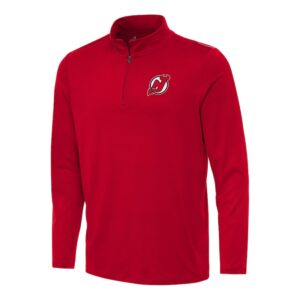 Men's Antigua Red New Jersey Devils Reprocess Quarter-Zip Top
