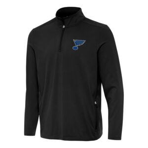 Men's Antigua  Black St. Louis Blues Perilous Quarter-Zip Sweatshirt