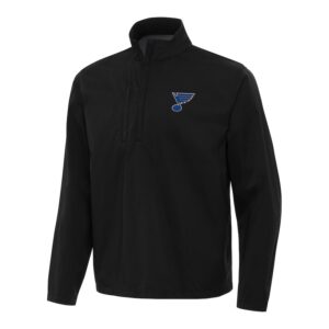 Men's Antigua Black St. Louis Blues Brisk Quarter-Zip Windbreaker