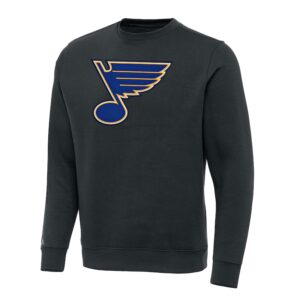 Men's Antigua Charcoal St. Louis Blues Victory Crewneck Pullover Sweatshirt