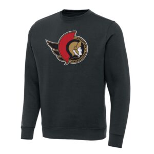 Men's Antigua Charcoal Ottawa Senators Victory Crewneck Pullover Sweatshirt