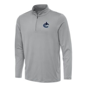 Men's Antigua Gray Vancouver Canucks Reprocess Quarter-Zip Top