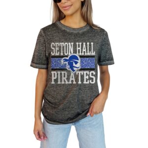 Women's Gameday Couture Charcoal Seton Hall Pirates  Lightweight Burnout T-Shirt