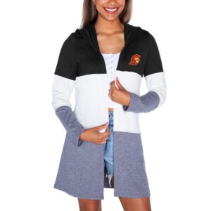 Women's Gameday Couture  Black USC Trojans Colorblock Hooded Cardigan