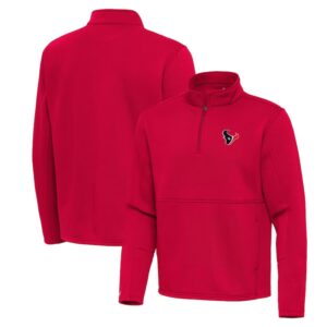 Men's Antigua Red Houston Texans Twist Quarter-Zip Pullover Jacket