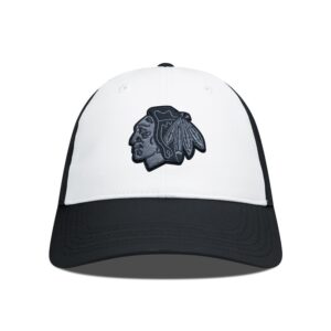 Men's Levelwear Black/White Chicago Blackhawks Endure Nightfall Blackout Patch Unstructured Flex Hat
