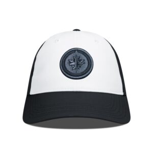 Men's Levelwear Black/White Winnipeg Jets Endure Nightfall Blackout Patch Unstructured Flex Hat