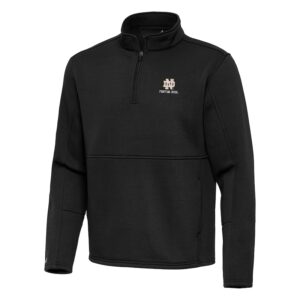 Men's Antigua Black Notre Dame Fighting Irish Twist Quarter-Zip Pullover Jacket