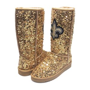 Women's Cuce  Gold New Orleans Saints Tall Sequin Boots
