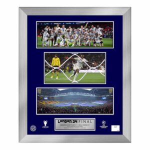 Real Madrid UEFA Champions League 2024 Champions Framed 16" x 20" Collage with a Piece of Game-Used Net - Limited Edition of 500