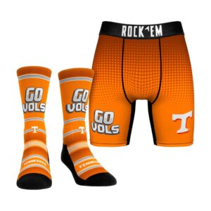 Men's Rock Em Socks Tennessee Volunteers Slogan Crew Socks & Boxer Briefs Combo Pack