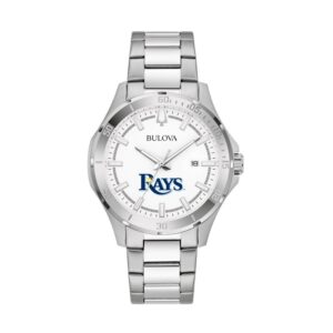 Men's Bulova Silver Tampa Bay Rays Stainless Steel Classic Sport Watch