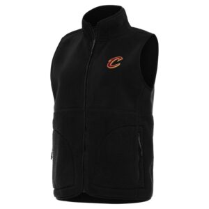Women's Antigua  Black Cleveland Cavaliers Nostalgic Full-Zip Vest