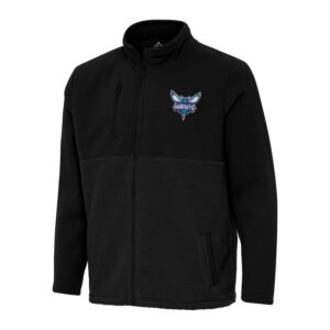 Men's Antigua Black Charlotte Hornets Daily Fused Full-Zip Jacket