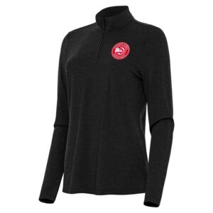Women's Antigua  Heather Black Atlanta Hawks Bright Quarter-Zip Top