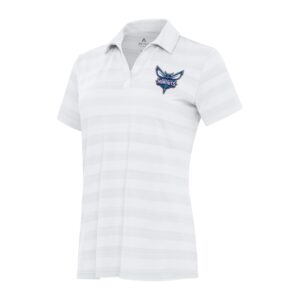 Women's Antigua White Charlotte Hornets Tunnel Polo