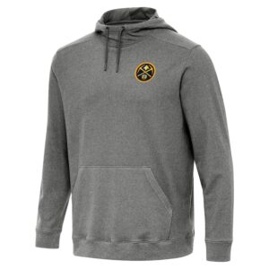 Men's Antigua Heather Black Denver Nuggets Cloud Pullover Hoodie