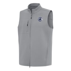 Men's Antigua Gray LA Clippers Demand Full-Zip Vest